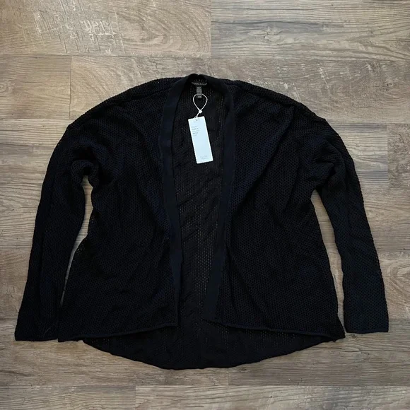 Eileen Fisher Open Front Weave Knit High/Low Short Cardigan Sweater M NWT $358 - Picture 4 of 9